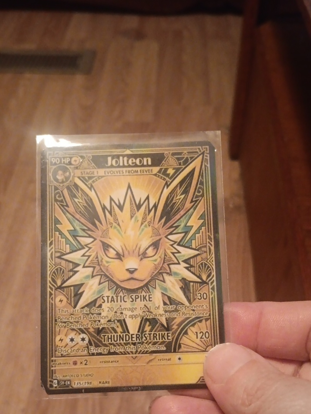 Jolteon TCG Holographic Gold Collector Card - Yellow